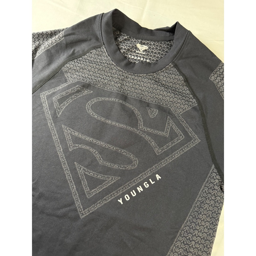 YoungLA Superman Compression Shirt Mens Large Black Gym Top Model 4117 DC Comics